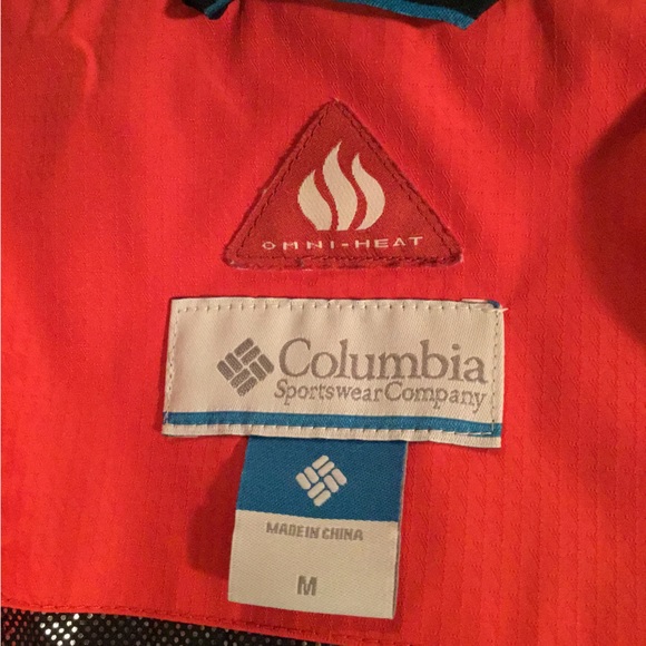 Red/Orange Columbia Down Jacket with Synthetic Fur Hood Trim - Picture 8 of 13